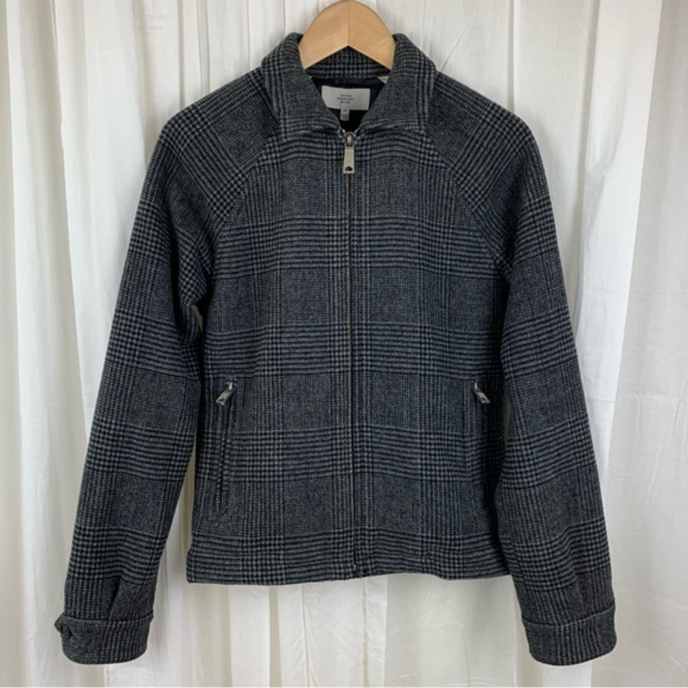 Jack Spade Bleecker Street Wool Plaid Houndstooth Zip Jacket Size XS‎